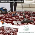 thumbnail image 5 of Red White Floral Outdoor Rug 4x6 Ft - Reversible Patio Rug Outdoor Camping Rugs, Farmhouse Retro Botanical Leaves Washable Indoor Outdoor Area Rugs, Non-Slip Outdoor Carpet Runner for Deck/Porch, 5 of 8