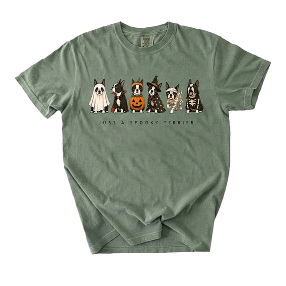 Spooky Boston Terrier T-Shirt, Halloween Dog Graphic, Cute Fall Pet Lover Tee