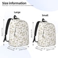 thumbnail image 3 of Picia Vintage Stylized White Color Printed Canvas Daypack - Stylish and Durable Vintage Compact Backpack - Class, Work, Travel, or Laptop Bookbag,Organized Compartments-Medium, 3 of 6