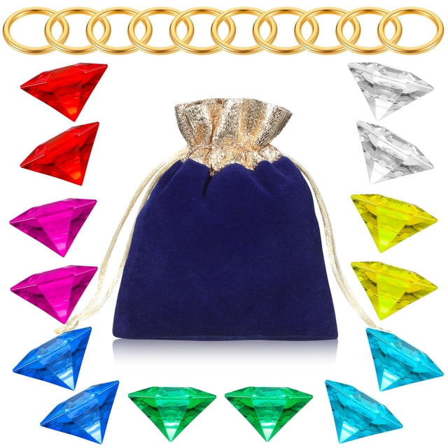 Conjunto de joyas ZCYSRLQIN anillos redondos dorados con diamante acrílico