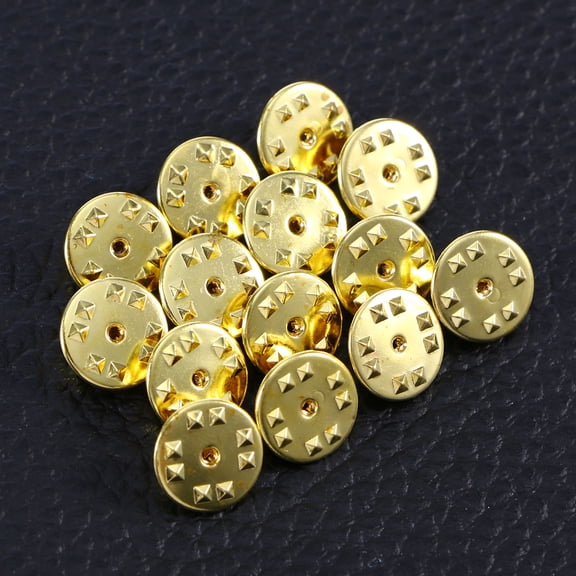 NICERIO Pin Backings Crafts Badge Pin Back Replacement Golden 50Pcs