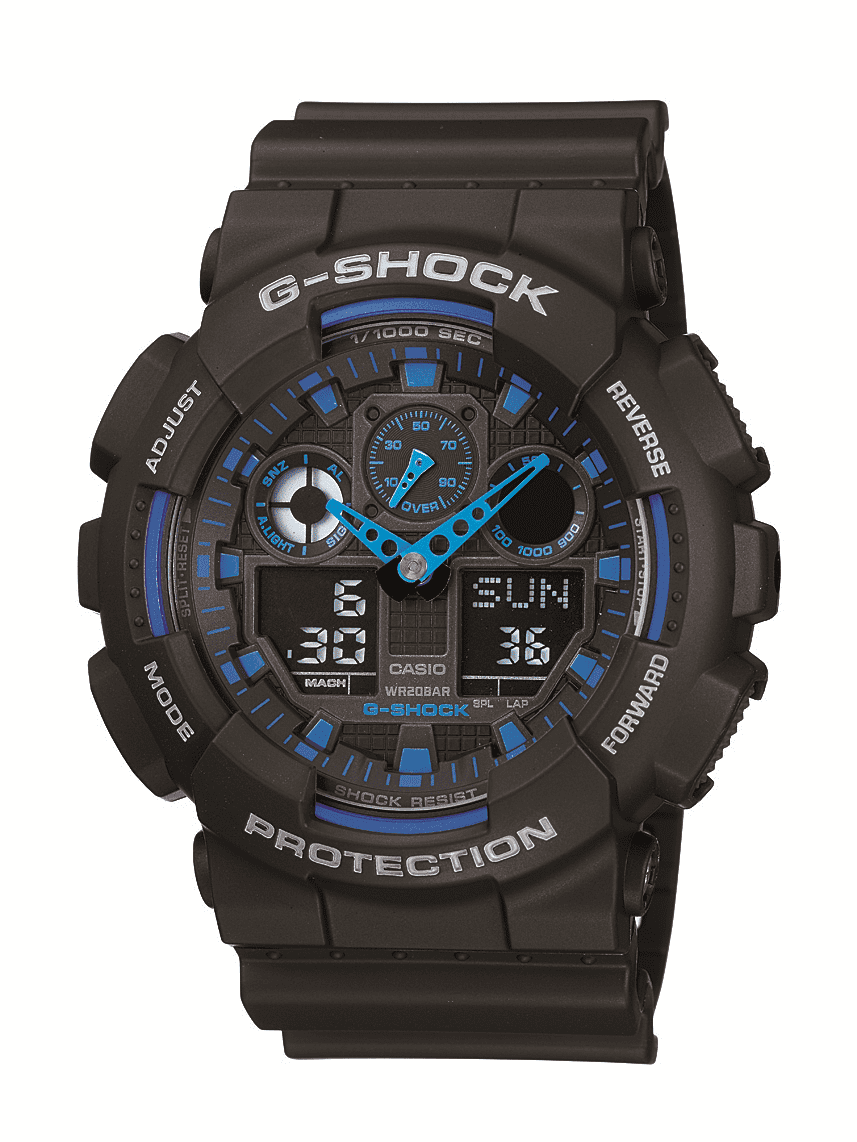 casio g shock blue and black