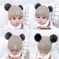 thumbnail image 1 of 0-24M Baby Hat Winter Warm Wool Knit Hat With Furry Balls Pompom Toddler Cute Lovely Beanie Cap Newborn Photography Props GiftsRed5-24M He Qiyong unisex, 1 of 1