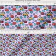 thumbnail image 2 of Soimoi Cotton Poplin Fabric Artistic Floral & School Bus Kids Printed Fabric 1 Yard 56 Inch Wide, 2 of 7