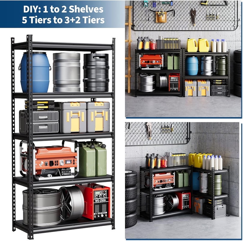 Towallmark 5-Tier Garage Shelving Unit, 36"W x 16"D x 72"H, Adjustable Metal Storage Shelf Heavy Duty 3850 Lbs Capacity