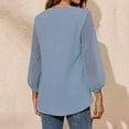 thumbnail image 6 of Shirt Womens Summer Chiffon V Neck Long Sleeve Blouse Casual Loose Work Business Floral Shirts Tunic Tops Shirts For Women, 6 of 9
