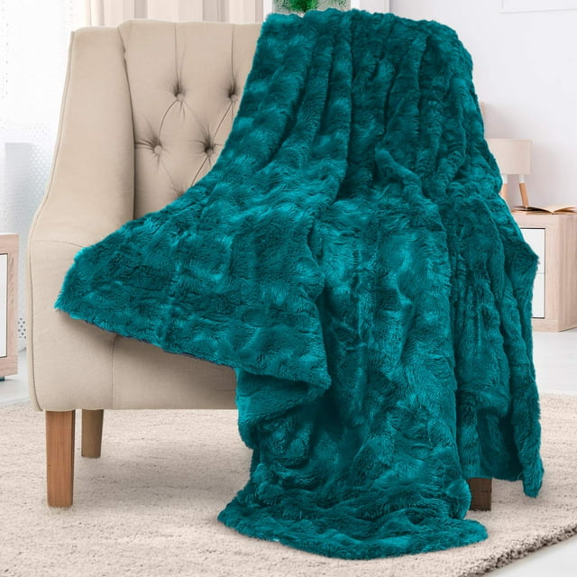 Manta de Pelo Sintético Everlasting Comfort en Verde Azulado (130x165 cm)