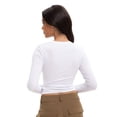 thumbnail image 5 of Womens Long Sleeve Shirts Basic Crop Tops Going Out Fall Fashion Underscrubs Layer Slim Fit Tops, 5 of 6