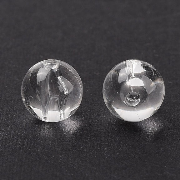200 pc Transparent acrylic beads Round White 8mm in diameter hole:1.5mm