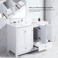 thumbnail image 5 of 48" Bathroom Vanity Combo in White with Ceramic Sink | Perfect for Bathroom Organization | Meticulously Made of Solid Wood and MDF | Silent Soft-Close for Better Routine, 5 of 7