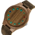 thumbnail image 4 of Wooden Watches for Men, Stylish Exotic Wrist Watch with Creative Dial Adjustable Stainless Steel Buckle, Leather Straps, Casual Watches for Man, 4 of 8
