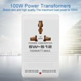 thumbnail image 2 of Adaptador convertidor de voltaje de 55-60 Hz, transformador de conversión elevador de 100 W, 100 V, 110 V/120 V a 220 V/240 V, para viajes, 2 of 5