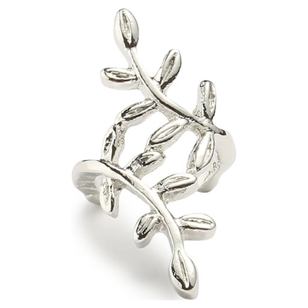 Kayannuo Christmas Clearance Women's Punk Silver Crystal Leaf Ear Cuff Cartilage Wrap Clip On Earring Stud - image 2 of 4