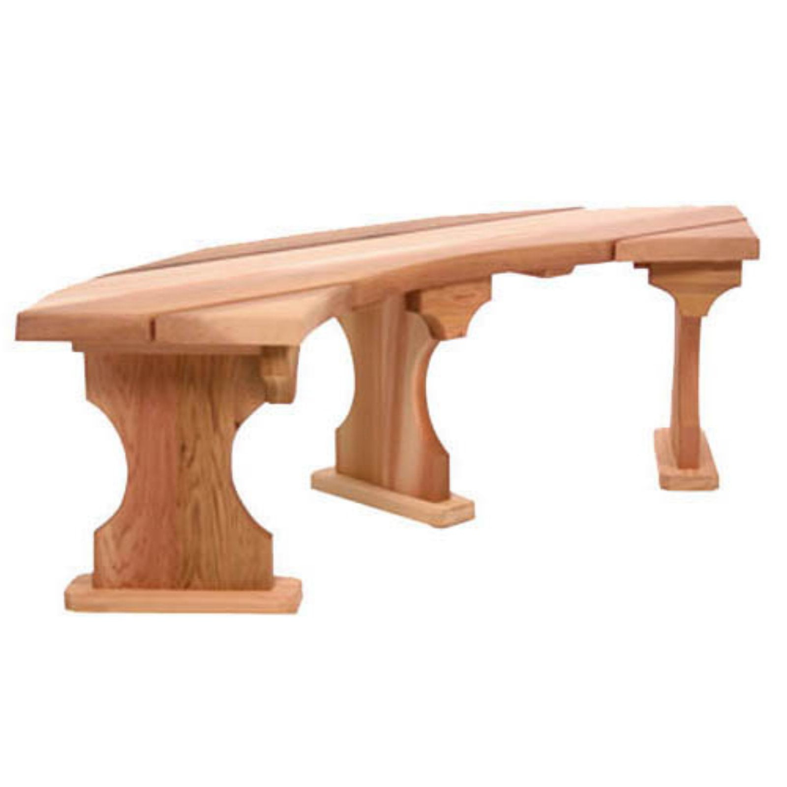 All Things Cedar Quarter Round Curved Backless Western Red Cedar Bench