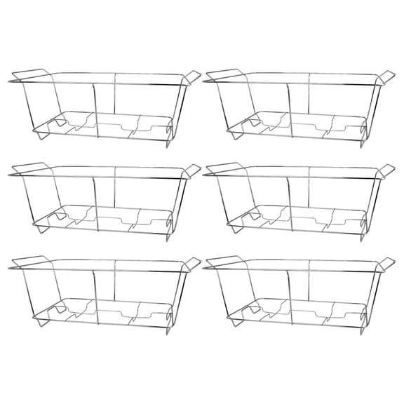 6 Pack Chafing Wire Rack Buffet Stand Chrome Frame for Events, Parties, Wedding, & Birthday Party Catering, Full Size Chafing Stand for Dish Serving Trays, Food Warmer Catering Supplies