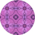 thumbnail image 1 of Ahgly Company Indoor Round Patterned Bright Neon Pink Purple Area Rugs, 8' Round, 1 of 6