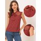thumbnail image 2 of Allegra K Blusa De Trabajo Con Lazo Transparente De Malla Sin Mangas Con Volantes Vintage Y Estampado De Corazones Para Mujer Borgo?a XS, 2 of 5