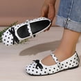 thumbnail image 4 of Miqool Womens Dot Print Loafers Flat Shoes Round Toe Bowknot Shallow Mouth Slip On Indoor Outdoor Comfortable Shoes, 4 of 9