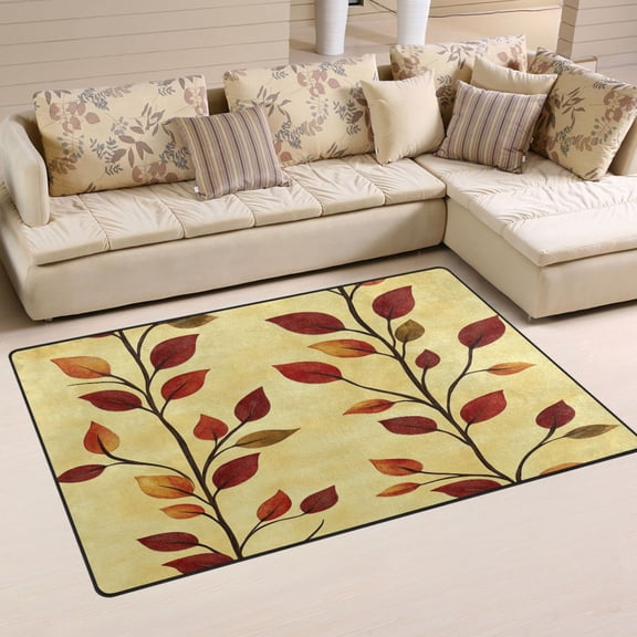 Branch Pattern Soft Polyester Area Rug 31''x20'', Non Slip, Memory Foam, Water Absorbent