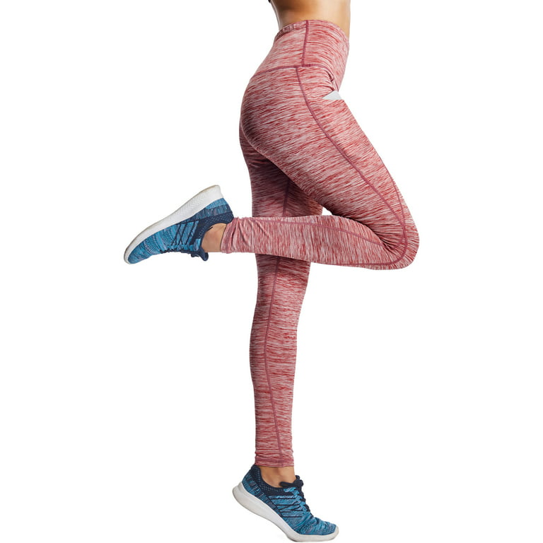 NELEUS Womens Yoga Running Leggings with Pocket Tummy Control High  Waist,Blue+Red+Brown,US Size 3XL