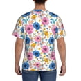 thumbnail image 3 of Qekee Rose Flowers Classic Fit T-Shirt Men's Shirt Men's Tight Short Sleeves for Exercise, Running, Mountaineering - Rose Flowers, 3 of 9