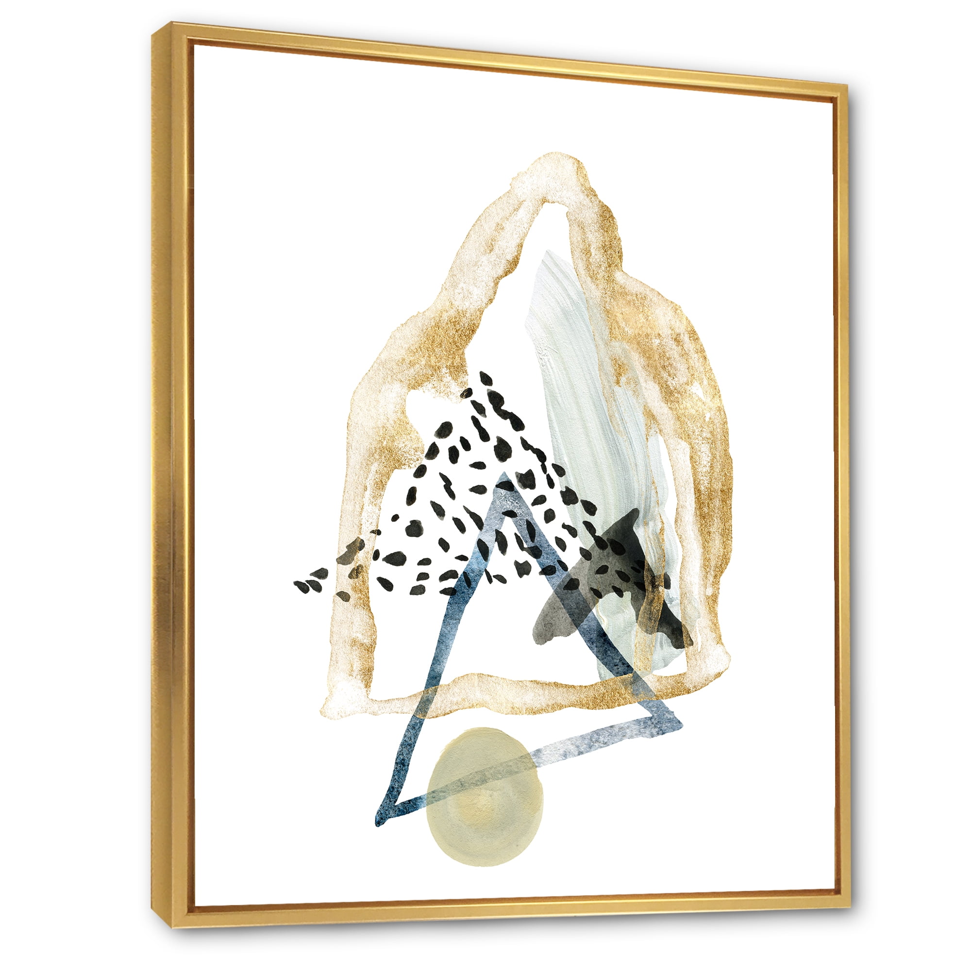 Designart 'Minimalistic Landscape of Moon With Mountains I' Modern Framed Canvas Wall Art Print