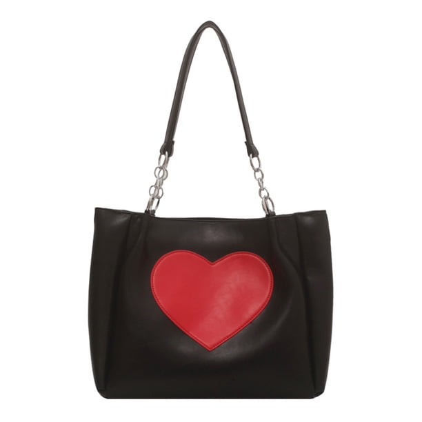 Bolso de compras bonito para mujer, bolso de mano con corazón Kawaii de gran capacidad, bolso diario para mujer