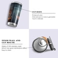 thumbnail image 2 of SKYSONIC Ice Fire Baseball Tumbler Stainless Steel Double Wall Vacuum Reusable Insulated Mug with Straw and Built-in Coaste for Cold and Hot Beverages, 20oz, 2 of 7
