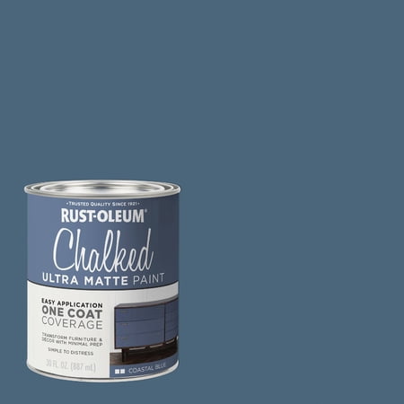Rust-Oleum Chalked Ultra Matte Paint - Coastal Blue, Latex-Based, Chalk Finish - 30 oz.2 — Interior & Exterior Use, Professional Finish