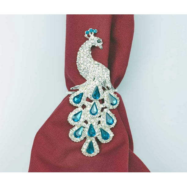 Peacock Napkin Rings Set Of 4 Napkin Holders Walmart Com Walmart Com
