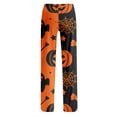 thumbnail image 6 of Halloween Lounge Pants for Women Pumpkin Print Stretch Casual Elastic Waist Pj Pants, 6 of 6