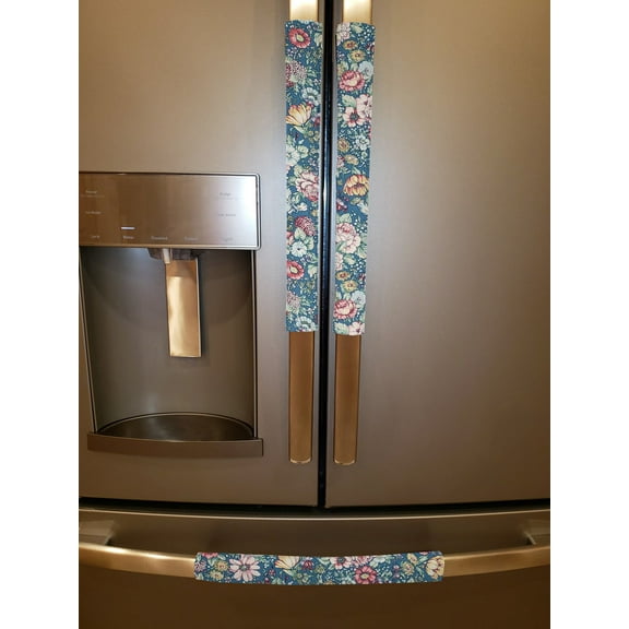 Rose Garden Refrigerator Oven Dishwasher Handle Covers by Penny's Needful Things (15 Inch) (Set of 2) (Blue)