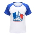 thumbnail image 4 of Chemises pour Tout-Petits à Manches Raglan Imprimé Commémoratif du Tourisme Urbain Manches Courtes à Blocs de Couleur Hauts pour Filles Bleu Foncé 3 Ans-4 Ans, 4 of 4