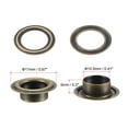 thumbnail image 2 of 50 Set 10.5mm Hole Copper Grommets Eyelets Bronze Tone for Fabric Leather Canvas Clothing, 2 of 5
