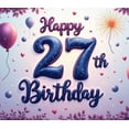 thumbnail image 4 of Colorful Theme Birthday Banner Happy 27th Birthday Decorative Neon Style Polyester Material Lightweight for Birthday Party Celebration Indoor Decoration, 4 of 8