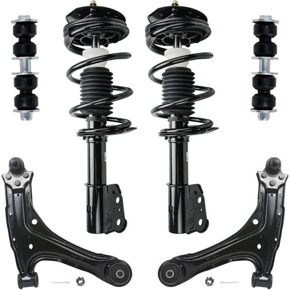 Detroit Axle - Front Struts   Control Arms w/Ball Joints   Sway Bar Links Kit Replacement for Pontiac Grand Am Chevrolet Malibu - 6pc Set