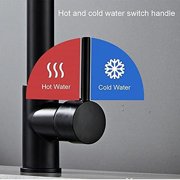 Kitchen Sink Faucet for Bar Farmhouse Commercial, All Copper Black Spring Pull Out Kitchen Sink Hot Cold Water Chrome