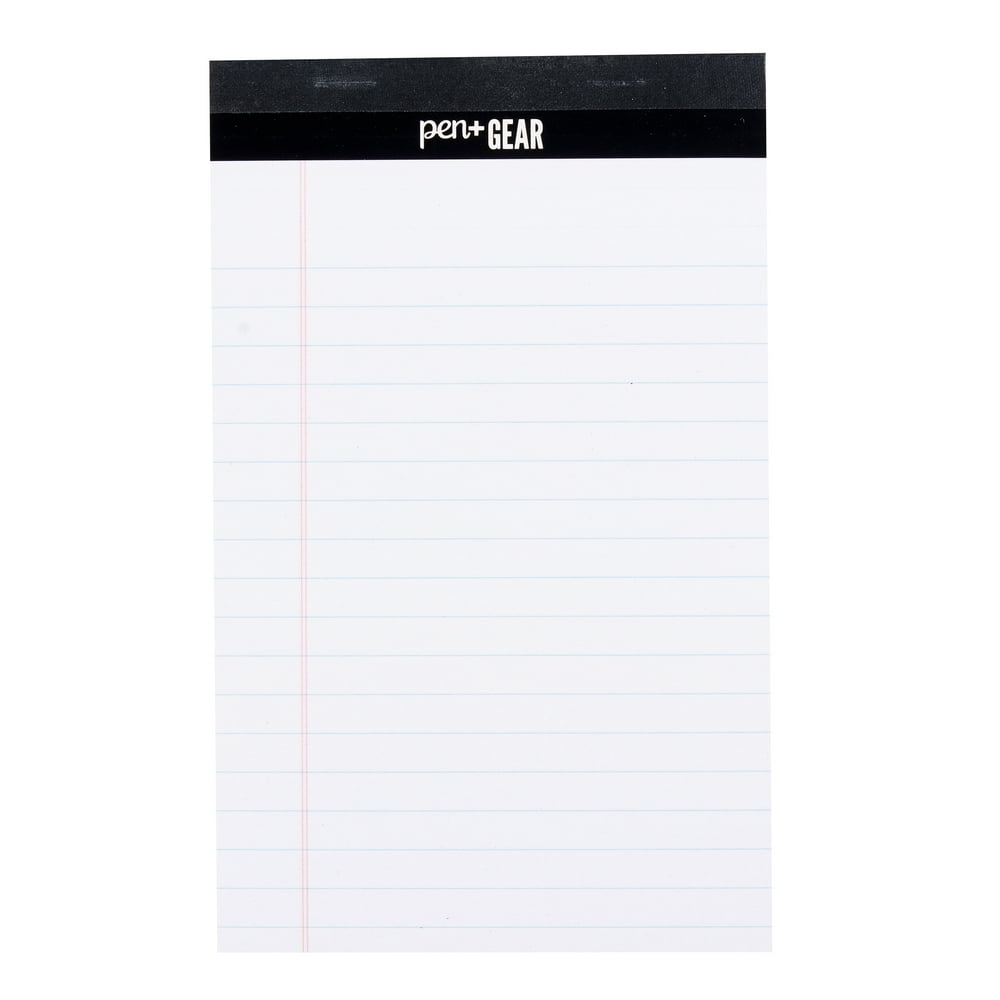 Pen + Gear Perforated Junior Legal Pads, White Color, 3 Pack, Wide
