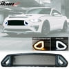 Compatible With 18-20 Ford Mustang Front Bumper Hood Grille With DRL LED Smoke Lens - ABS
