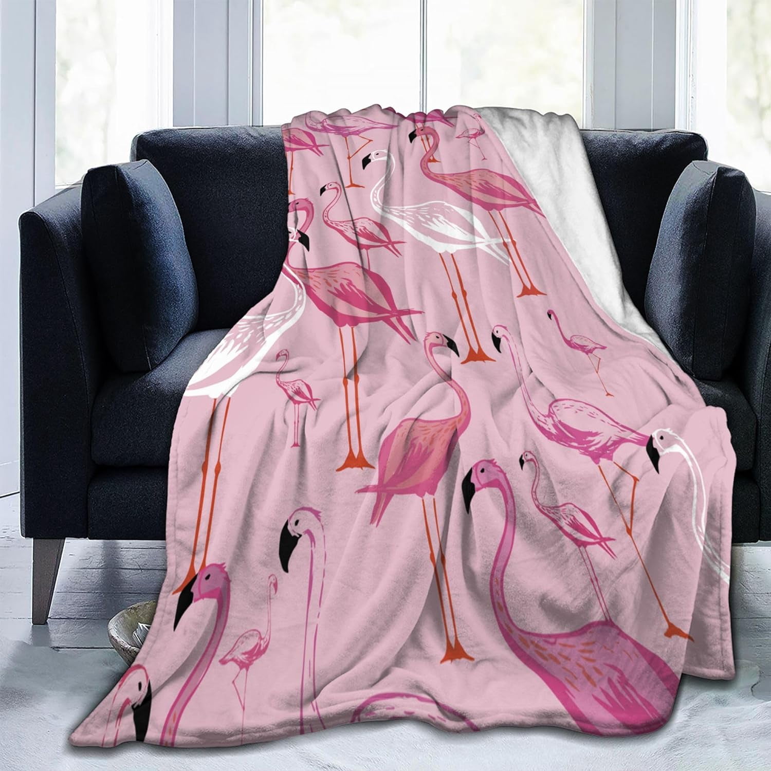 Flamingo Blanket Cute Pink Throw Blankets Soft Warm Lightweight Cozy Throws for Adult Girls Women Bed for Living Room Bedding Couch Decor 40x50in