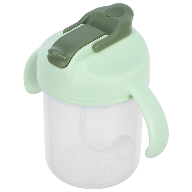 HAMPPLIES Gobelet Portable Vert avec Paille et Design Anti-Renversement pour Adultes Alités et Handicapés
