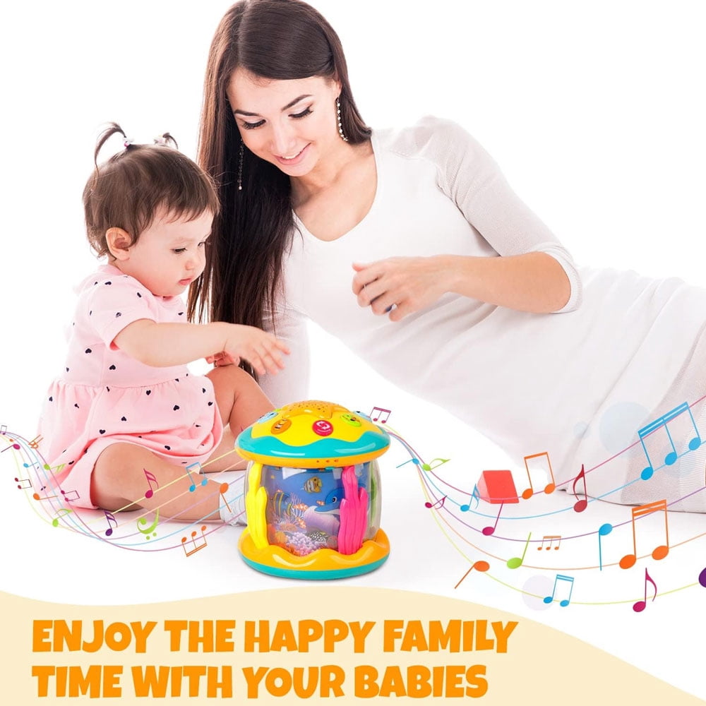 SNNROO Ocean Rotating Baby Musical Toys 4 in 1,Infant Night Light Up Toys,Tummy Time Crawling Toy, Early Educational Gift for Boy Girl Toddlers,Ideal for Birthday Christmas