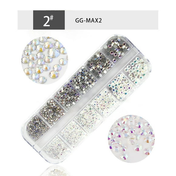 Xihbxyly Decoración de Uñas con Diamantes, Gemas de Vidrio Coloridas de Fondo Plano, Fácil Aplicación para Uñas Naturales o Artificiales, 12 Opciones de Formas Versátiles, Ideal para Fiestas de Maqui