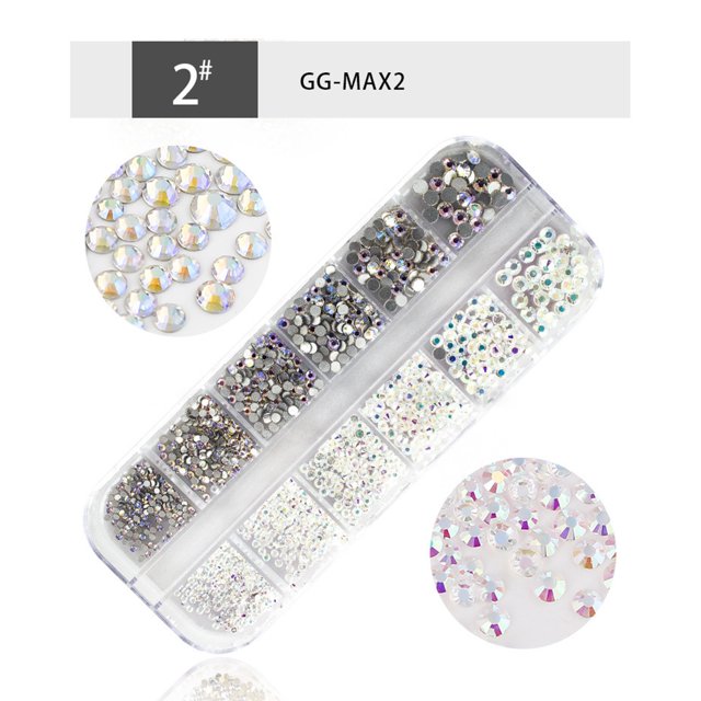 Xihbxyly Decoración de Uñas con Diamantes, Gemas de Vidrio Coloridas de Fondo Plano, Fácil Aplicación para Uñas Naturales o Artificiales, 12 Opciones de Formas Versátiles, Ideal para Fiestas de Maqui