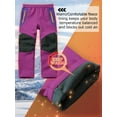 thumbnail image 4 of POENTAB Girls Boys Snow Ski Pants Outdoor Waterproof Windproof Fleece Warm Snowboard Pant For Winter Outdoor Wear Rose Red Size 11-13, 4 of 7