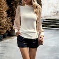 thumbnail image 4 of Suéteres Prolriy para mujer, blusas de lentejuelas brillantes, blusas de manga larga con lentejuelas, blusas elegantes para fiestas, ropa de club, suéteres para mujer, blusas para mujer, beige XL, 4 of 7