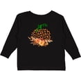 thumbnail image 3 of Inktastic Cheetah Print Pretty Pumpkin with Fall Leaves Boys or Girls Long Sleeve Toddler T-Shirt, 3 of 5
