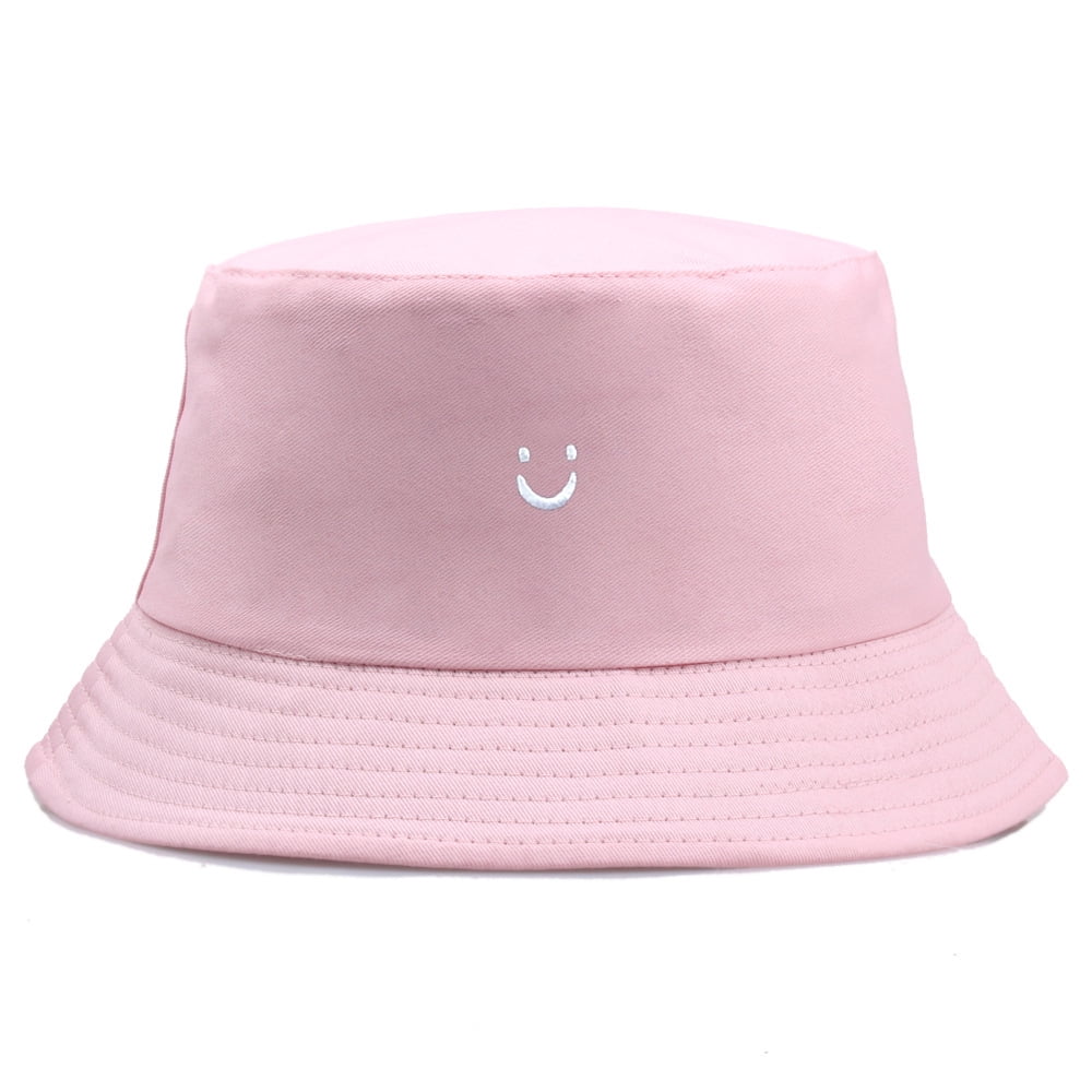 New Smiling Face Embroidered Fisherman Hat Women's Cute Sunscreen