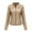 Beige, variant on Zpanxa Womens Leather Jacket Fll Winter Fashion Slim-Fit Leather Stand-Up Collar Zipper Motorcycle Suit Thin Short Coat Jacket Beige S