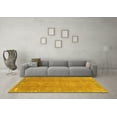 thumbnail image 3 of Ahgly Company Indoor Round Abstract Yellow Modern Area Rugs, 6' Round, 3 of 4